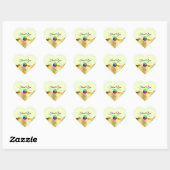 Lichtgeel Wavy Gold Logo en Monogram Dank U Hart Sticker (Vel)