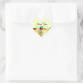 Lichtgeel Wavy Gold Logo en Monogram Dank U Hart Sticker (Tas)