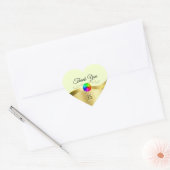 Lichtgeel Wavy Gold Logo en Monogram Dank U Hart Sticker (Envelop)