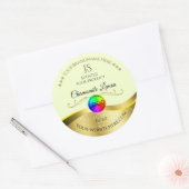 Lichtgeel Wavy Gold Logo Monogram Productlabel Ronde Sticker (Envelop)