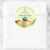 Lichtgeel Wavy Gold Logo Monogram Productlabel Ronde Sticker (Tas)