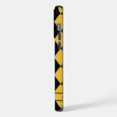 Lichtgeel Zwart Argyle Patroon iPhone Hoesje (Linkerkant)