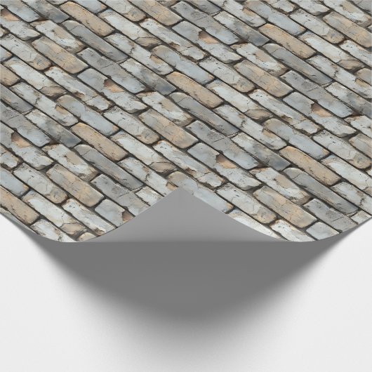 Lichtgekleurde bakstenen muur cadeaupapier (Hoek)