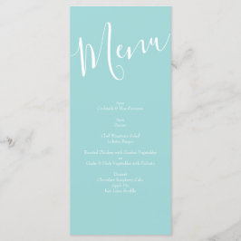 Lichtgele Aqua Blauwgroen Roos Bloemenbruiloft Men Menu