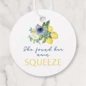 Lichtgele bloemige citroen bruidsmeisjes danken je bedankjes labels (Achterkant)