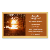 Lichtgele bos camping buiten kamperen magnetisch visitekaartje (Voorkant)