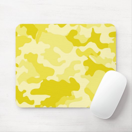 Lichtgele Camo Mousepad Muismat (Met muis)