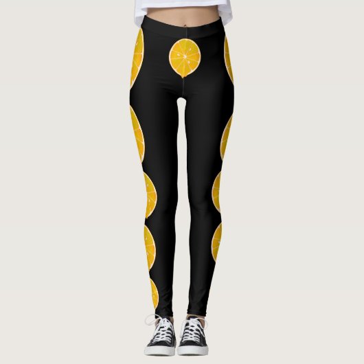 lichtgele citroensleep leggings (Voorkant)