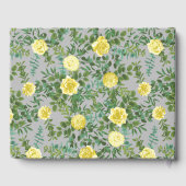 Lichtgele en grijze pony's en Roos Floral Wedding Gastenboek (Achterkant)