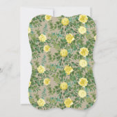 Lichtgele en Khaki Ecru Roos Floral Wedding Kaart (Achterkant)