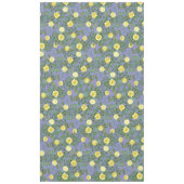 Lichtgele en periwinkle Blauw Roos Floral Weddensc Tafelkleed (Voorkant)