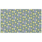 Lichtgele en periwinkle Blauw Roos Floral Weddensc Tafelkleed (Voorkant (Horizontaal))
