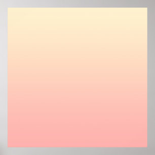 Lichtgele en roze verlopend poster