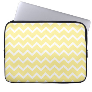 Lichtgele en witte zigelags. laptop sleeve