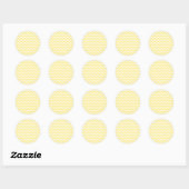 Lichtgele en witte zigelags. ronde sticker (Vel)