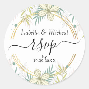 Lichtgele Floral — RSVP Classic Round Sticker