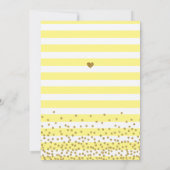 Lichtgele Gouden Bij Streep Neutrale Baby Sprinkle Kaart (Achterkant)
