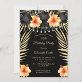 Lichtgele goudgele Hibiscus Tropical Party Kaart (Voorkant)