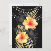 Lichtgele goudgele Hibiscus Tropical Party Kaart (Achterkant)
