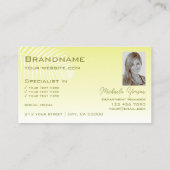 Lichtgele gradiënt palmbladmonogram en foto visitekaartje (Achterkant)