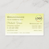 Lichtgele gradiënt palmleder monogram en Logo Visitekaartje (Achterkant)
