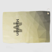 Lichtgele grijze maaswijdte Monogram Golfhanddoek (Horizontaal)