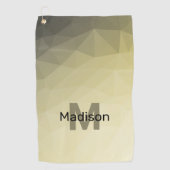 Lichtgele grijze maaswijdte Monogram Golfhanddoek (Voorkant)