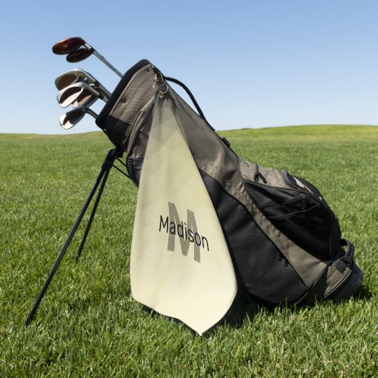 Lichtgele grijze maaswijdte Monogram Golfhanddoek (Groen)