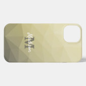 Lichtgele grijze maaswijdte Monogram iPhone Hoesje (Achterkant horizontaal)