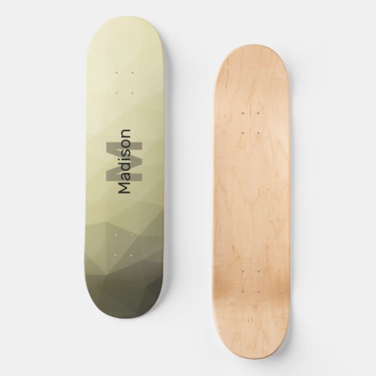 Lichtgele grijze maaswijdte Monogram Persoonlijk Skateboard (Voorkant)