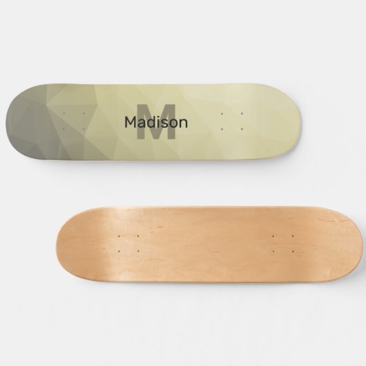 Lichtgele grijze maaswijdte Monogram Persoonlijk Skateboard (Horizontaal)