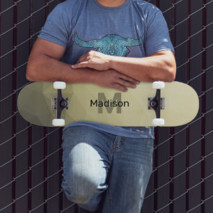 Lichtgele grijze maaswijdte Monogram Persoonlijk Skateboard