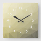 Lichtgele grijze maaswijdte Monogram Vierkante Klok (Voorkant)