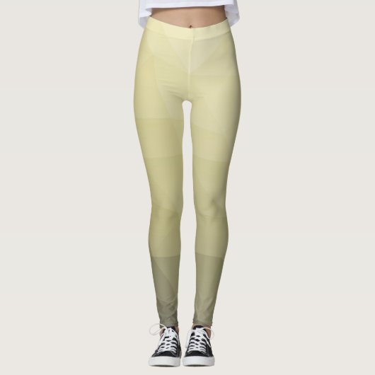 Lichtgele grijze ombaardgaas patroon leggings (Voorkant)