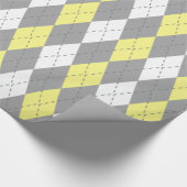 Lichtgele houtskool DK Grijs What XL Argyle Cadeaupapier (Hoek)