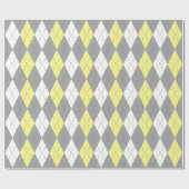 Lichtgele houtskool DK Grijs What XL Argyle Cadeaupapier (Vlak)
