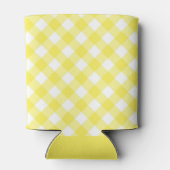 Lichtgele Klassieke Gingham Patroon Monogram Blikjeskoeler (Achterkant)