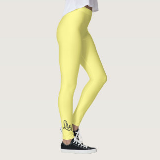 Lichtgele kleur voor vrouw, vrouwen, meisjes leggings