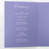 Lichtgele maagdenpalm blauw Roos bruiloft programm Drieluik Programma (Binnenzijde eerst)