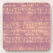 Lichtgele muziek op Grunge Paars Drankjes Onderzetter (Voorkant)