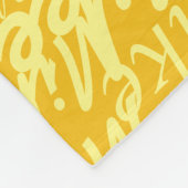 Lichtgele Naam Gestempeld allover Geel Fleece Deken (Hoek)