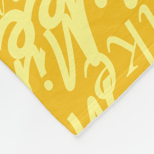 Lichtgele Naam Gestempeld allover Geel Fleece Deken (Hoek)