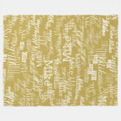 Lichtgele naam gestempeld allover oker geel fleece deken (Voorkant (Horizontaal))