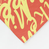 Lichtgele Naam Gestempeld allover Sinaasappel-Rood Fleece Deken (Hoek)