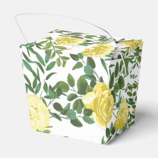 Lichtgele pasteitjes en Roos (Floral Wedding) Bedankdoosjes (Achterkant)