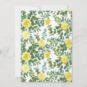 Lichtgele pasteitjes en Roos (Floral Wedding) Kaart (Achterkant)