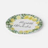 Lichtgele pasteitjes en Roos (Floral Wedding) Papieren Bordje (Gekanteld)