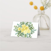 Lichtgele pasteitjes en Roos (Floral Wedding) Plaatskaartje (Achterkant)