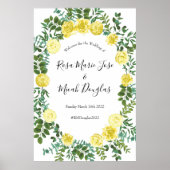 Lichtgele pasteitjes en Roos (Floral Wedding) Poster (Voorkant)