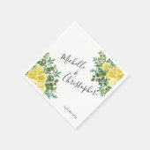 Lichtgele pasteitjes en Roos (Floral Wedding) Servet (Hoek)